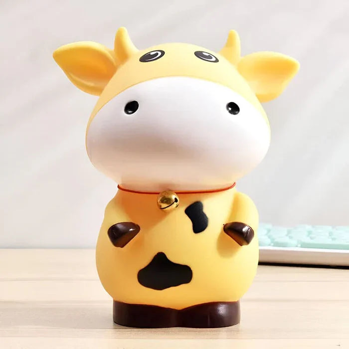 SKARBONKA KROWA | MARIA - Żółty / 14 x 11 cm