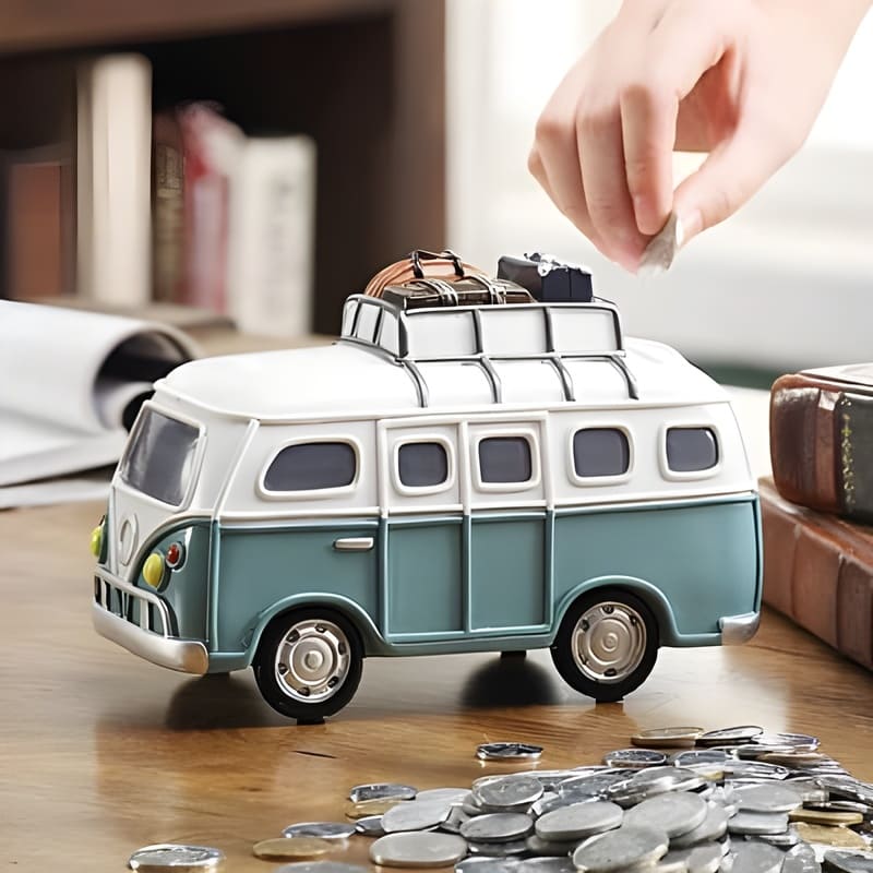 SKARBONKA RETRO - Niebieski - Tirelire