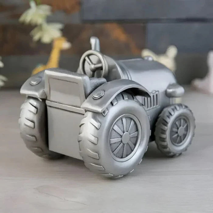 SKARBONKA TRAKTOR | MAKSYMILIAN - srebrny / 9.3 x 11.5 cm / Metal