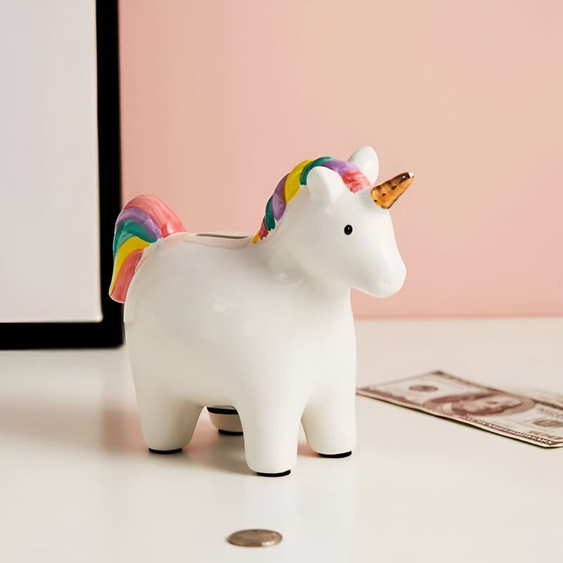 SKARBONKA UNICORN | ANIELA - Biały / 17 x 14 cm / Ceramiczny