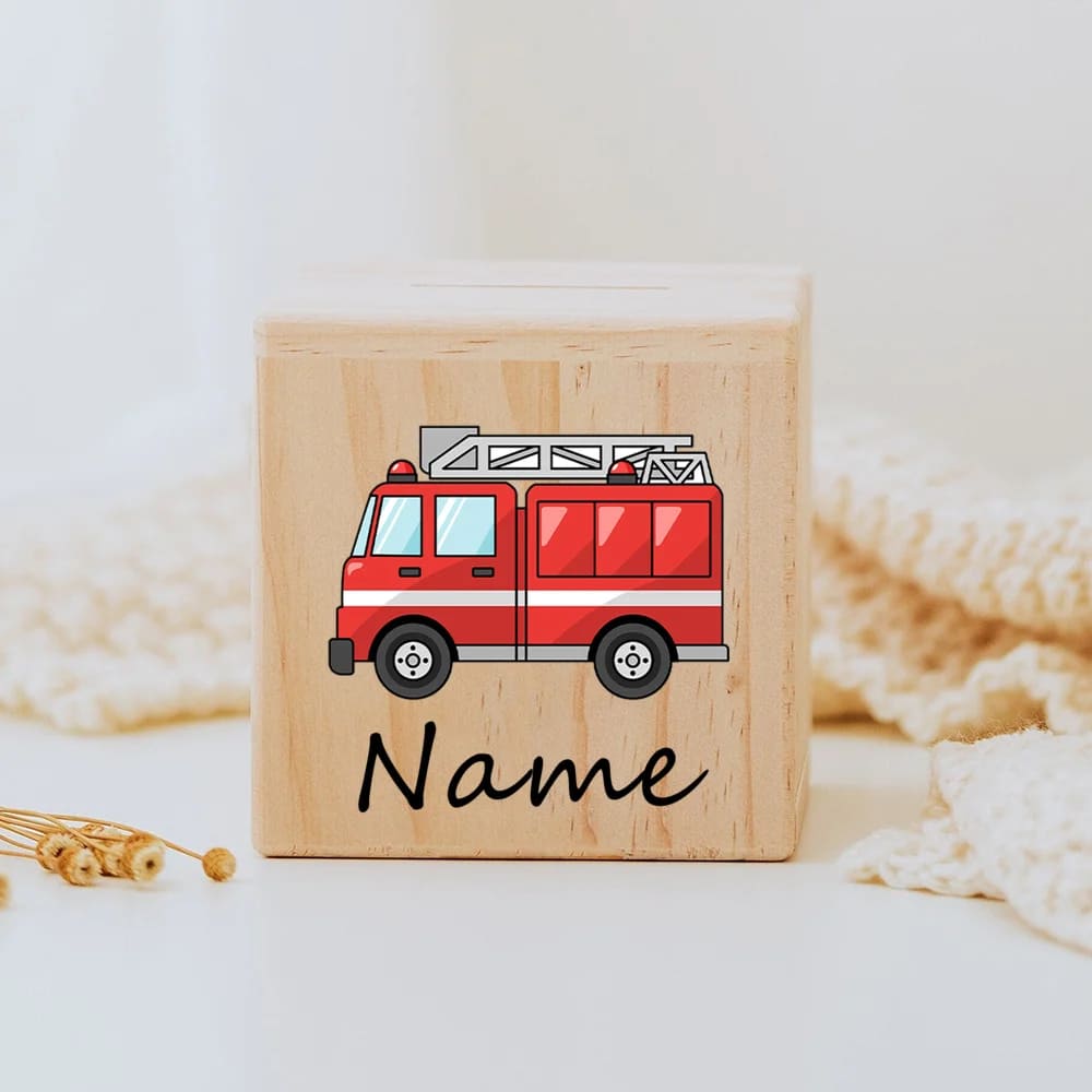 AAA.personalizowana skarbonka dla chłopca - Camion de pompier - Tirelire