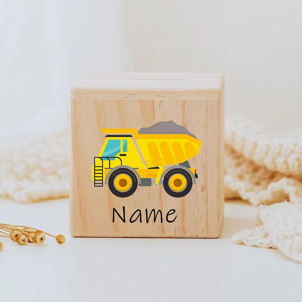 AAA.personalizowana skarbonka dla chłopca - Camion jaune - Tirelire