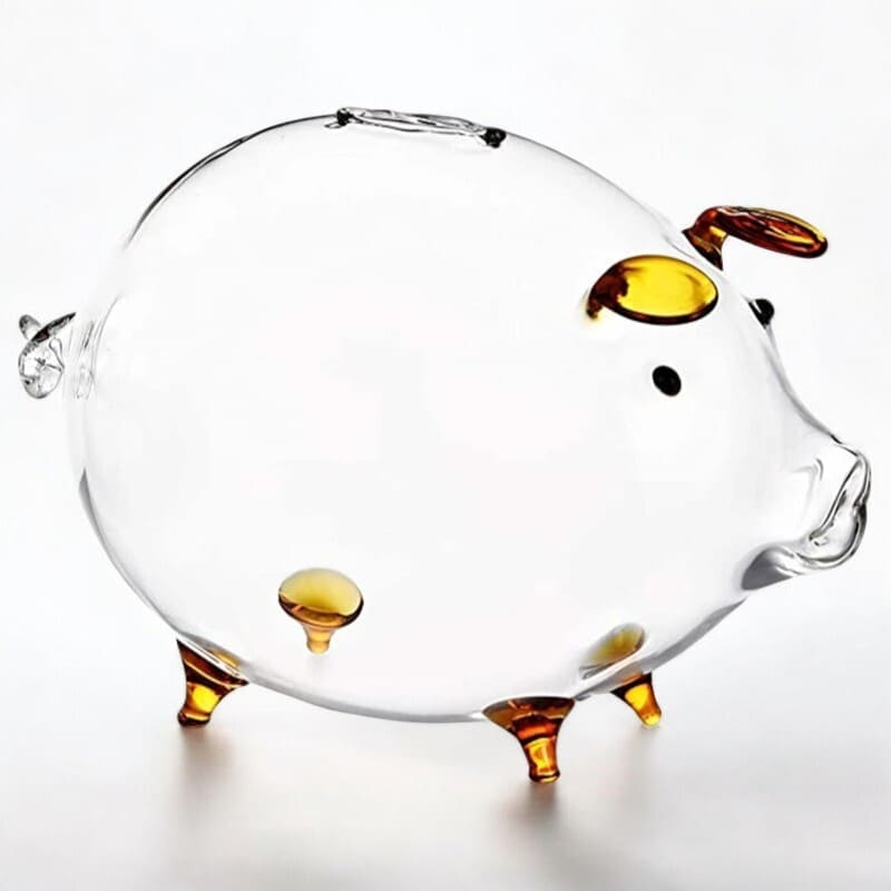 AAA.świnka szklana skarbonka - Orange - Tirelire