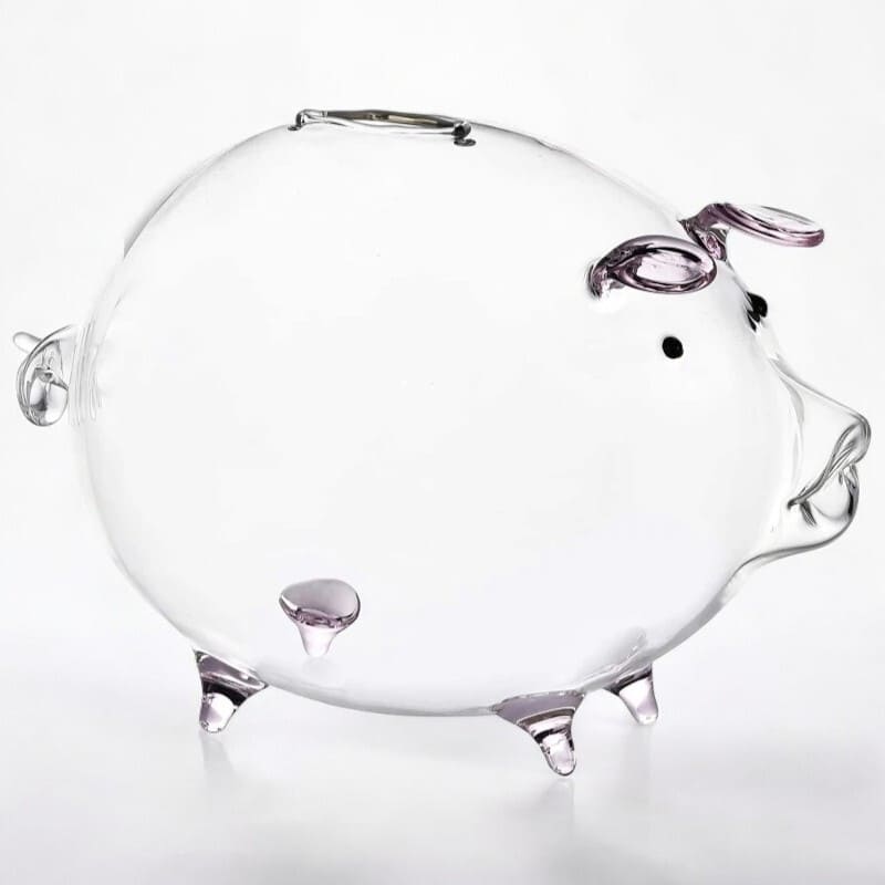 AAA.świnka szklana skarbonka - Violet - Tirelire