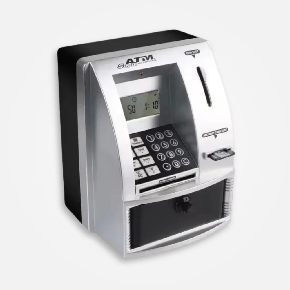 ATM BANKOMAT SKARBONKA | HUBERT - Srebrny / 16 x 13.5 cm