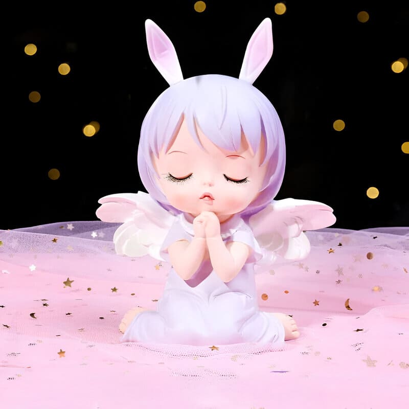 SKARBONKA ANIOŁEK - Fioletowy / 16 x 11 x 21 cm - Tirelire