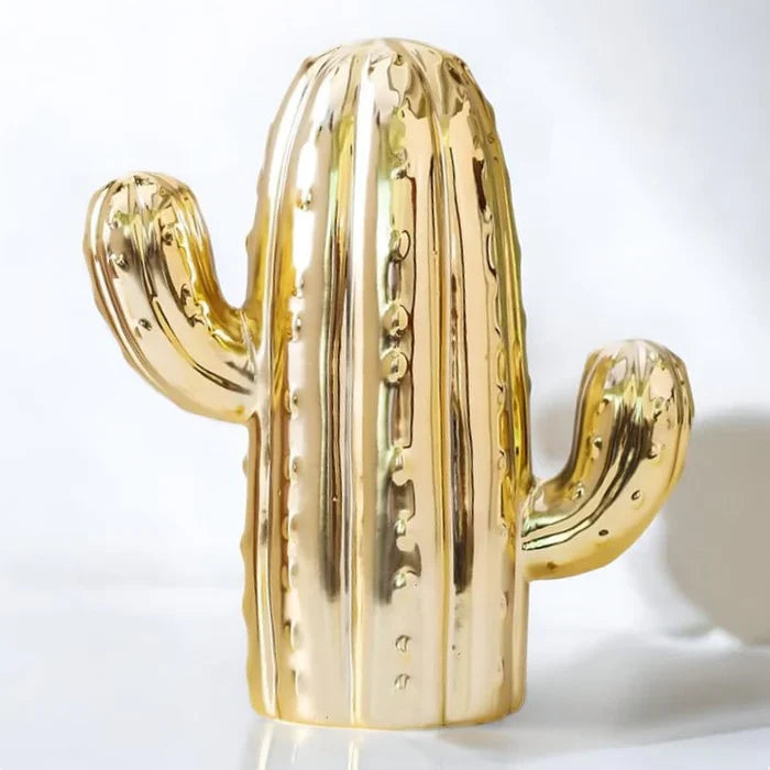 SKARBONKA KAKTUS | BOŻENA - złoty / 18.5 x 16.5 cm / Ceramiczny