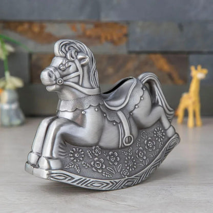 SKARBONKA KOŃ | CECYLIA - Srebrny / 11.5 x 13.5 cm / Metal