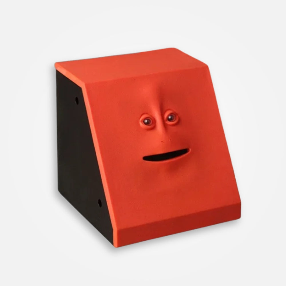 SKARBONKA KTÓRA ZJADA PIENIĄDZE | MIKOŁAJ - Czerwony / 10 x 10 cm