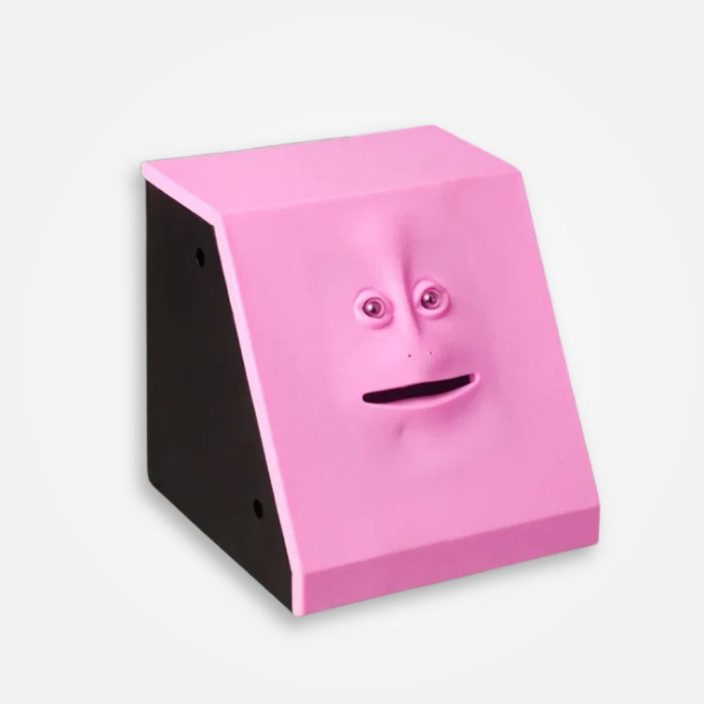 SKARBONKA KTÓRA ZJADA PIENIĄDZE | MIKOŁAJ - Różowy / 10 x 10 cm