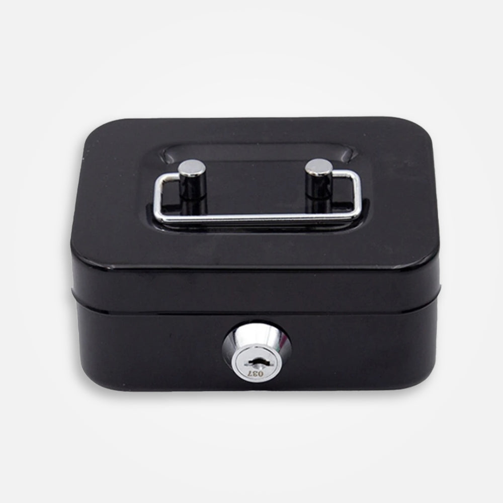 SKARBONKA METALOWA PUSZKA | CEZARY - Czarny / 6 x 11.5 cm