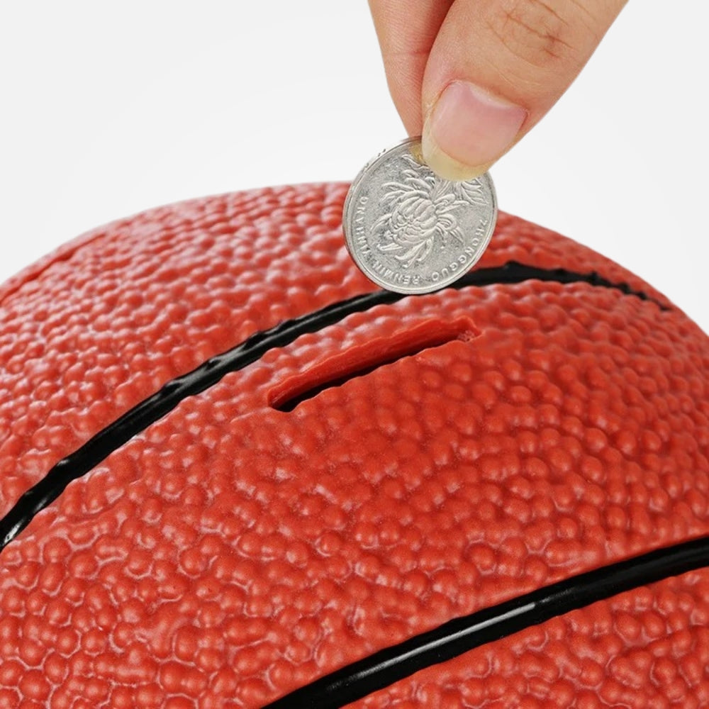 SKARBONKA PIŁKA KOSZYKÓWKA | TADEUSZ - Pomarańczowy / 15 x 14 cm