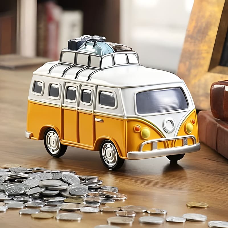 SKARBONKA RETRO - Pomarańczowy - Tirelire