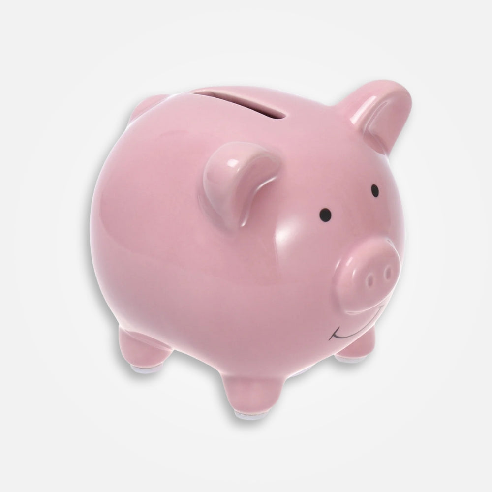 SKARBONKA RÓŻOWA ŚWINKA | ROZALIA - Różowy / 8.8 x 8.5 cm / Ceramiczny