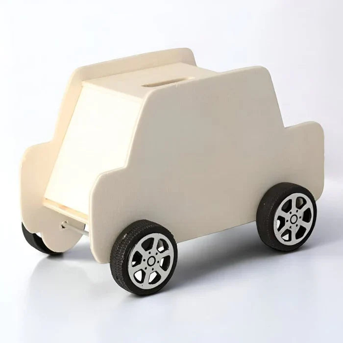 SKARBONKA SAMOCHÓD BIAŁA | WIKTOR - Drewno / 7x 13 cm