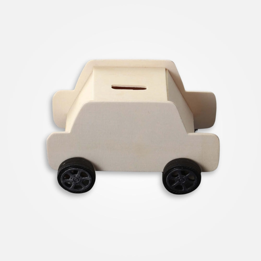 SKARBONKA SAMOCHÓD BIAŁA | WIKTOR - Drewno / 7x 13 cm