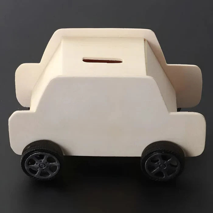 SKARBONKA SAMOCHÓD BIAŁA | WIKTOR - Drewno / 7x 13 cm