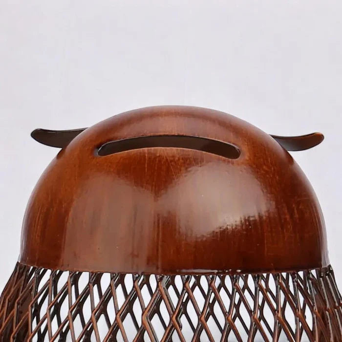 SKARBONKA SOWA | NIKOLA - Brązowy / 13.6 x 10.3 cm / Metal