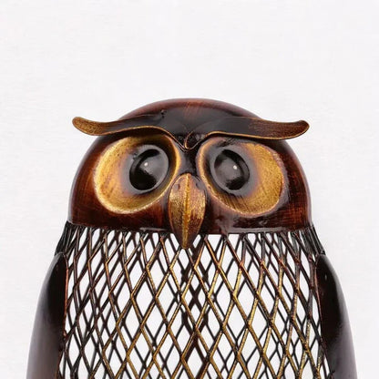 SKARBONKA SOWA | NIKOLA - Brązowy / 13.6 x 10.3 cm / Metal