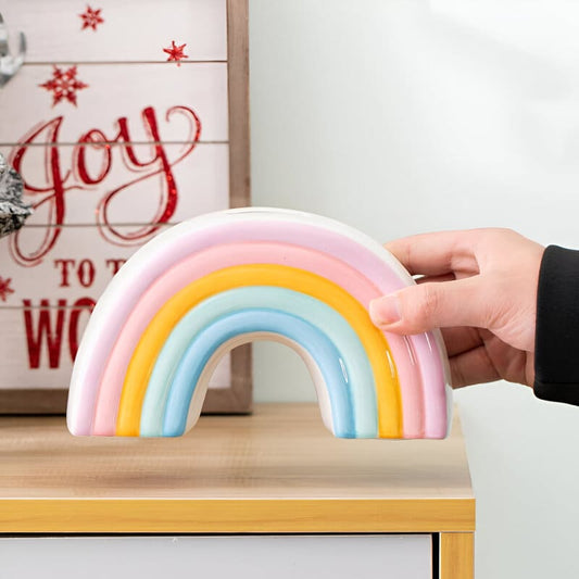 SKARBONKA TĘCZA | AGNIESZKA - Różowy / 6 x 17.8 cm / Ceramiczny