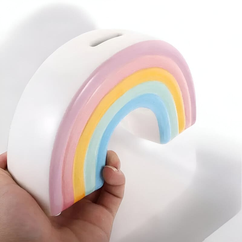 SKARBONKA TĘCZA | AGNIESZKA - Różowy / 6 x 17.8 cm / Ceramiczny