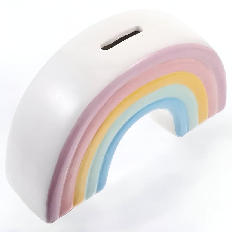 SKARBONKA TĘCZA | AGNIESZKA - Różowy / 6 x 17.8 cm / Ceramiczny