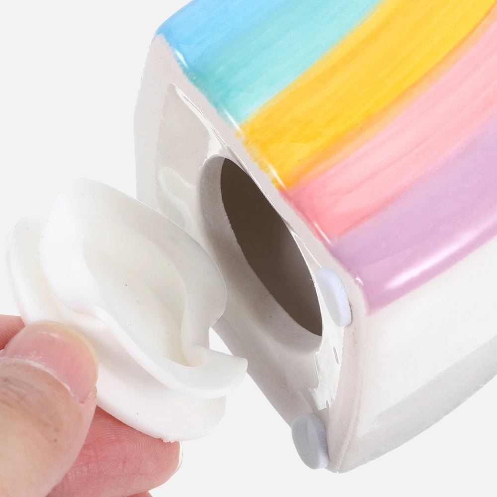 SKARBONKA TĘCZA | AGNIESZKA - Różowy / 6 x 17.8 cm / Ceramiczny