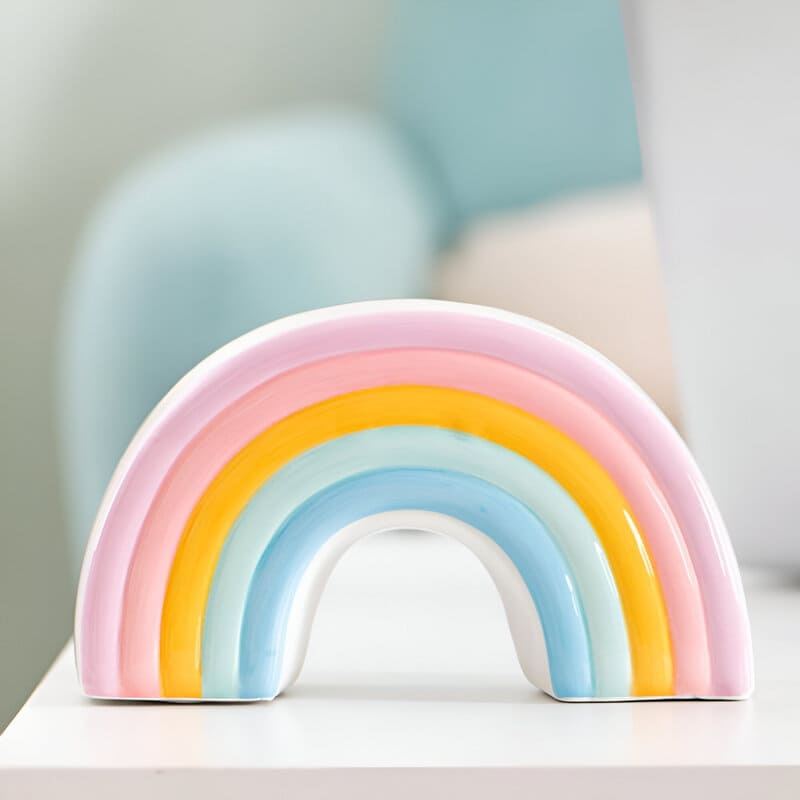 SKARBONKA TĘCZA | AGNIESZKA - Różowy / 6 x 17.8 cm / Ceramiczny