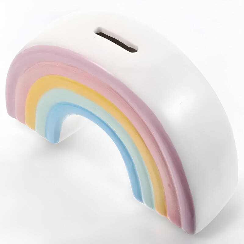 SKARBONKA TĘCZA | AGNIESZKA - Różowy / 6 x 17.8 cm / Ceramiczny