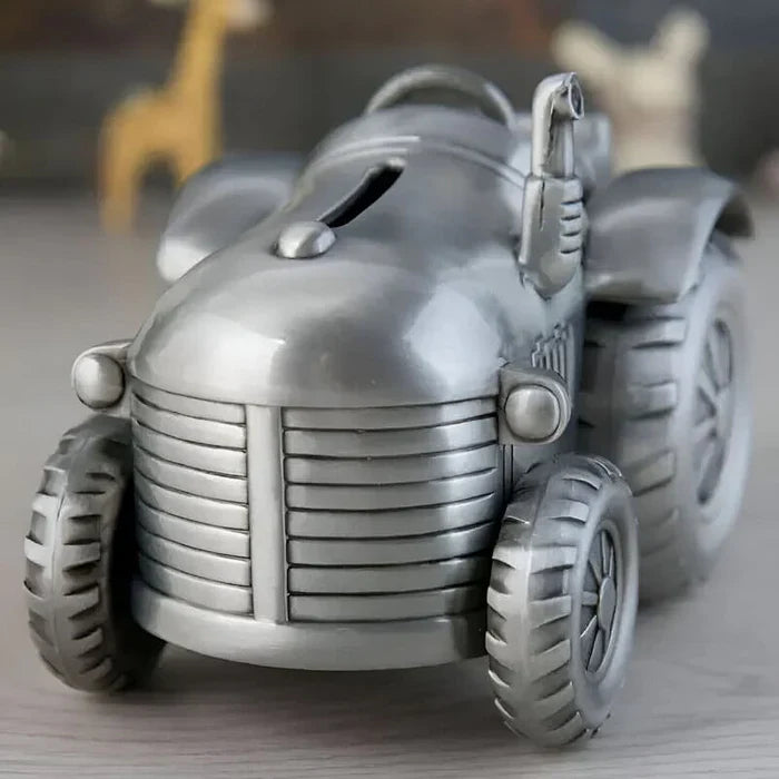 SKARBONKA TRAKTOR | MAKSYMILIAN - srebrny / 9.3 x 11.5 cm / Metal