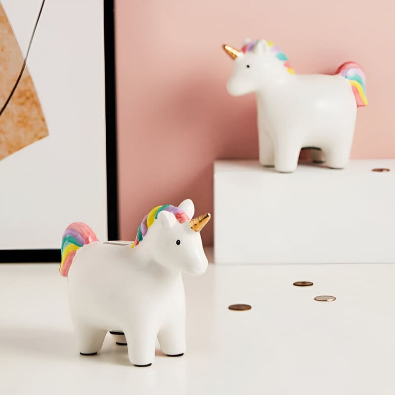 SKARBONKA UNICORN | ANIELA - Biały / 17 x 14 cm / Ceramiczny