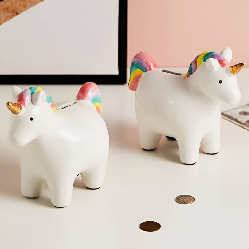 SKARBONKA UNICORN | ANIELA - Biały / 17 x 14 cm / Ceramiczny