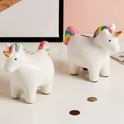 SKARBONKA UNICORN | ANIELA - Biały / 17 x 14 cm / Ceramiczny