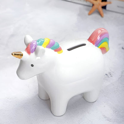 SKARBONKA UNICORN | ANIELA - Biały / 17 x 14 cm / Ceramiczny