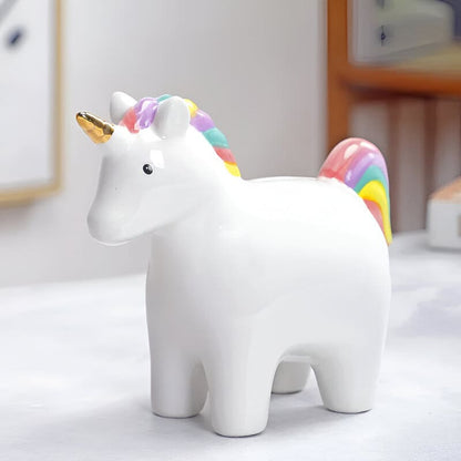 SKARBONKA UNICORN | ANIELA - Biały / 17 x 14 cm / Ceramiczny