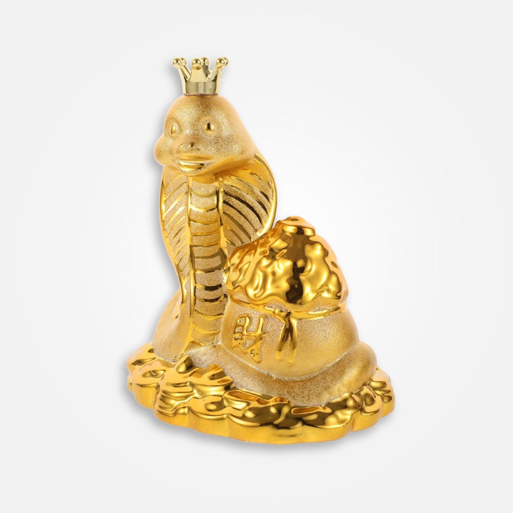 SKARBONKA WĄŻ | DOMINIK - Złoty / 20 x 17 cm / Ceramiczny