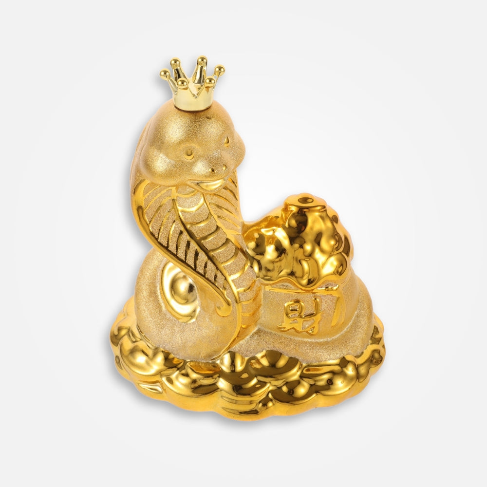 SKARBONKA WĄŻ | DOMINIK - Złoty / 20 x 17 cm / Ceramiczny