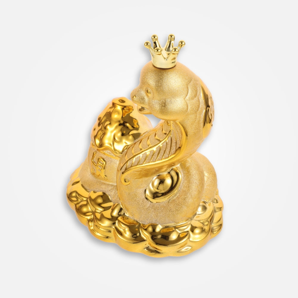 SKARBONKA WĄŻ | DOMINIK - Złoty / 20 x 17 cm / Ceramiczny