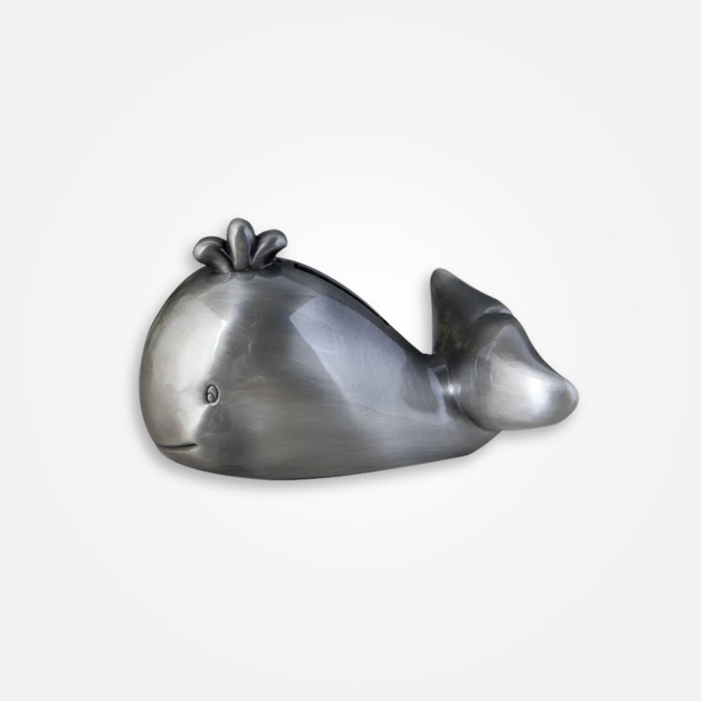 SKARBONKA WIELORYB | ADA - Srebrny / 7.5 x 12 cm / Metal