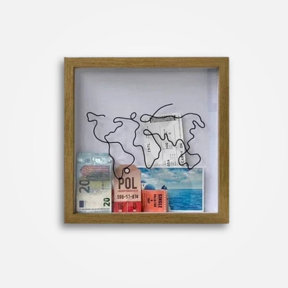 SKARBONKA Z MAPĄ | BRONISŁAWA - Drewna / 20 x 20 cm