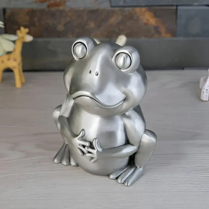 SKARBONKA ŻABA | IGOR - Srebrny / 12 x 10.5 cm / Metal