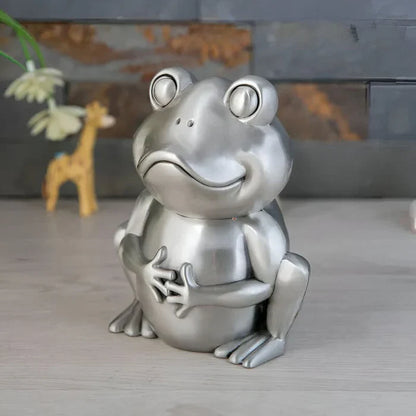 SKARBONKA ŻABA | IGOR - Srebrny / 12 x 10.5 cm / Metal