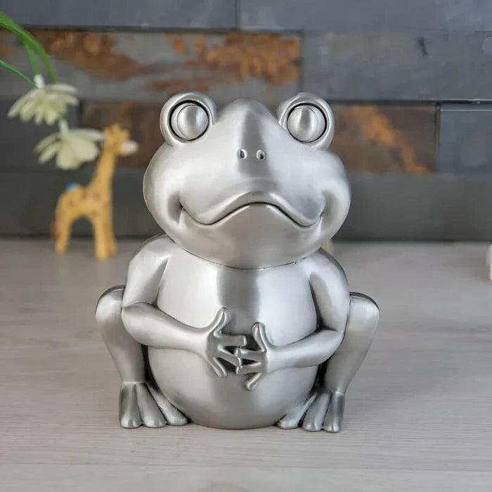 SKARBONKA ŻABA | IGOR - Srebrny / 12 x 10.5 cm / Metal