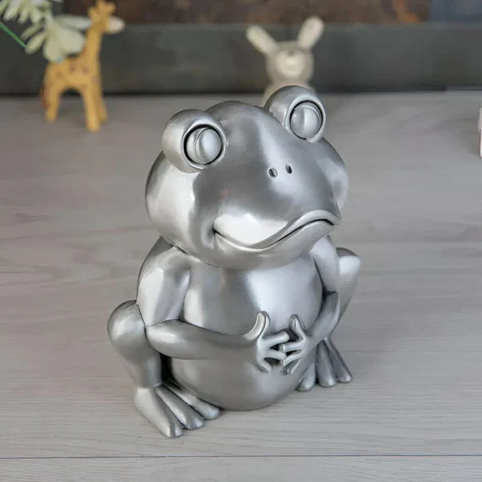 SKARBONKA ŻABA | IGOR - Srebrny / 12 x 10.5 cm / Metal