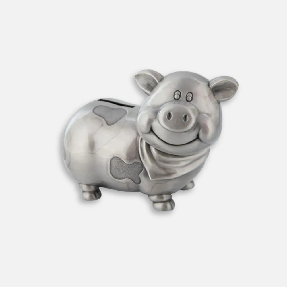 SREBRNA ŚWINKA SKARBONKA | GABRIEL - Srebrny / 8 x 11.5 cm / Metal