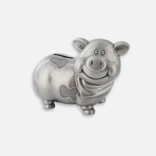 SREBRNA ŚWINKA SKARBONKA | GABRIEL - Srebrny / 8 x 11.5 cm / Metal